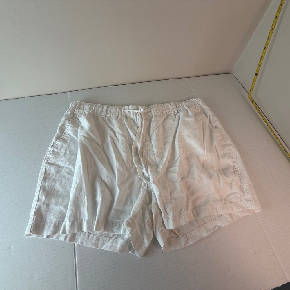 Cato White Linen Draw String Shorts 18/20W Pockets Casual Beach Vacation Travel